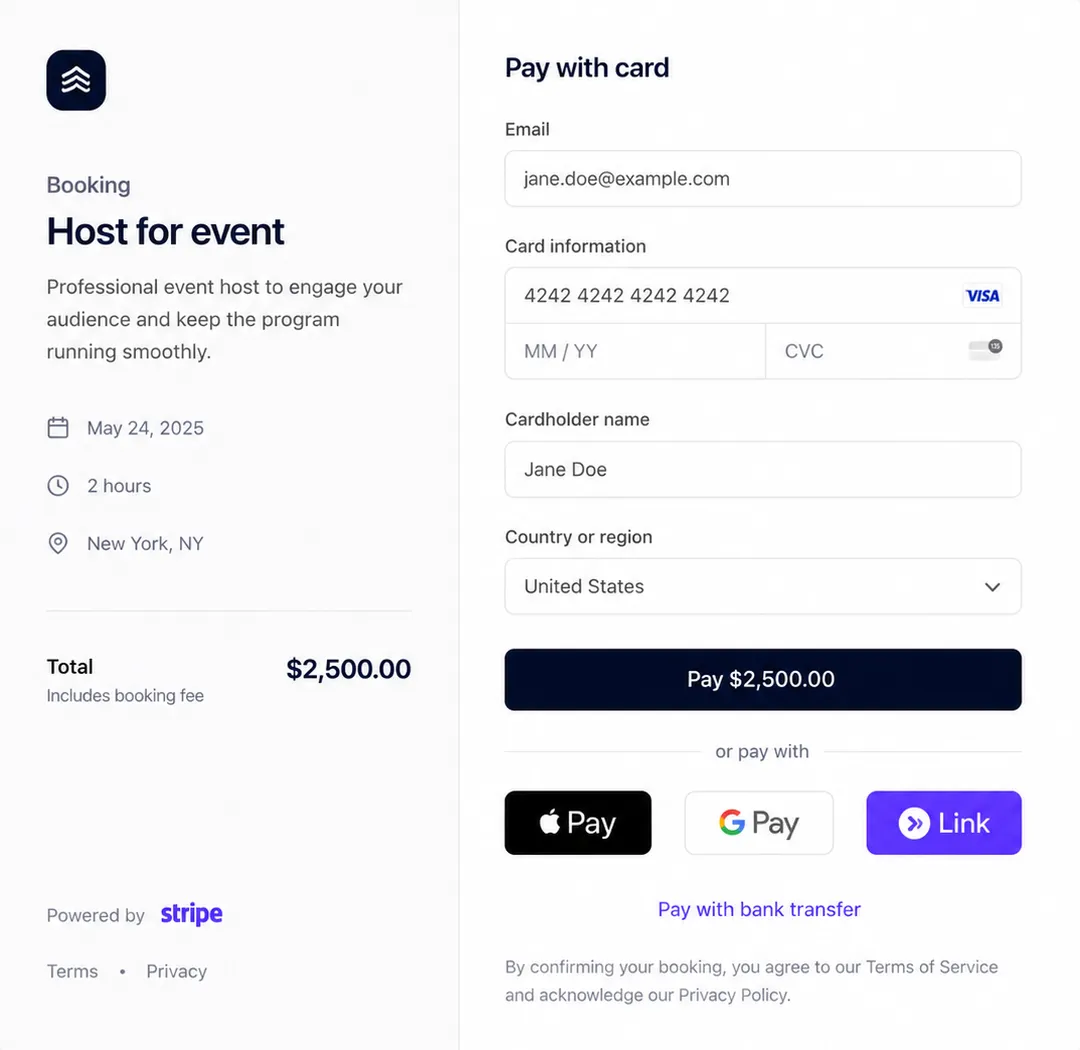 Screenshot: secure Stripe checkout