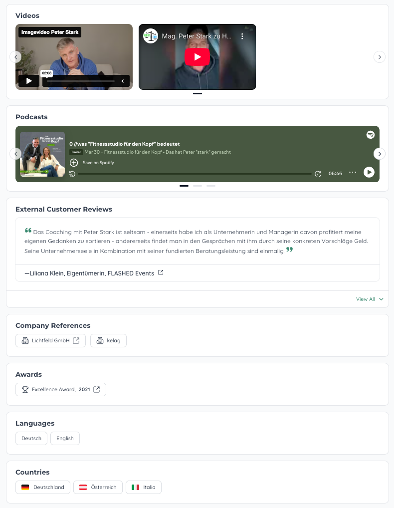 Talent profile details