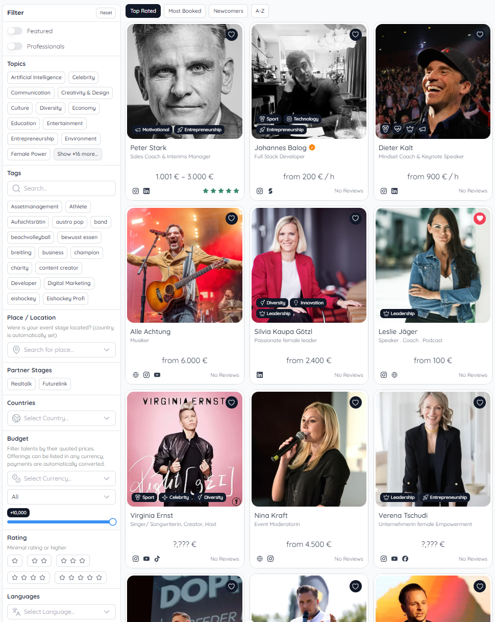 Browse verified talents on Spotcast